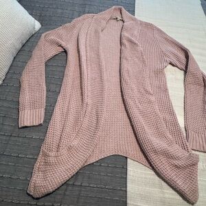 Women's Pink Knit Cardigan Sweater XL